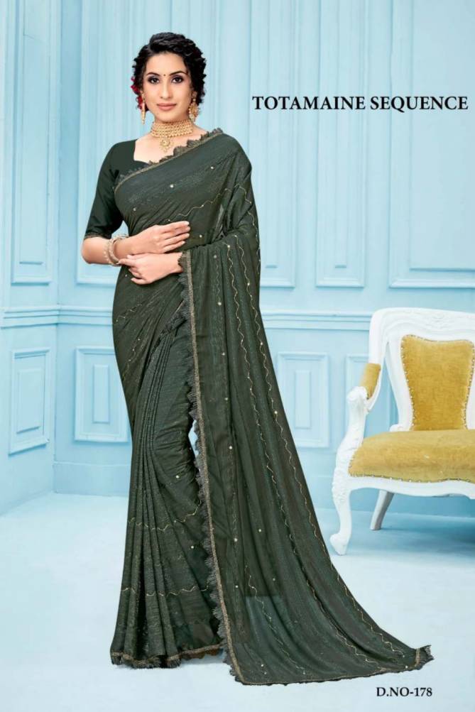  Ynf Totamaine Sequence Zari New Fancy Party Wear Georgette Saree Collection 